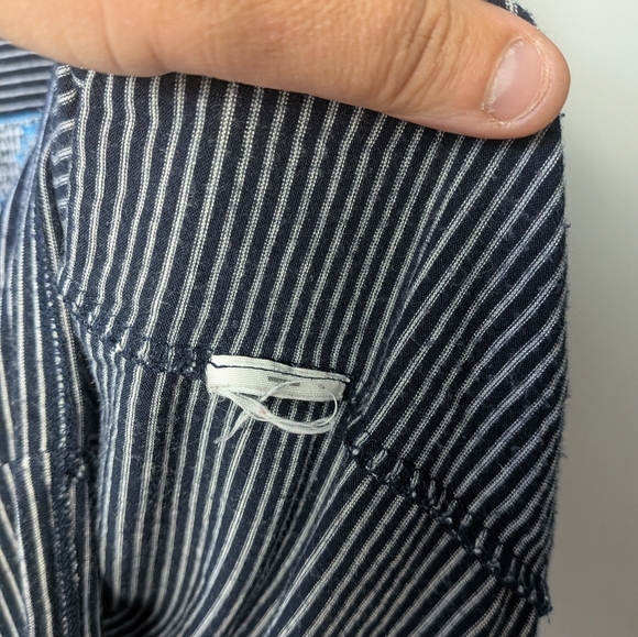 ABERCROMBIE & FITCH Vintage Women Tee Shirt Stretch Stripes Navy Blue White - Picture 6 of 9